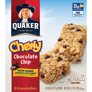 Quaker Oats Chocolate Chip Chewy Granola Bars Individually Wrapped - Chocolate Chip - 6.70 oz - 8 / Box