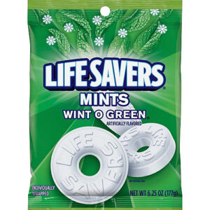 Wrigley Life Savers Mints Wint O Green Hard Candies Wintergreen - Individually Wrapped - 6.25 oz - 1 Bag