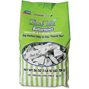 Hospitality Mints Thank You Buttermints Individually Wrapped - 1 lb - 1 Bag