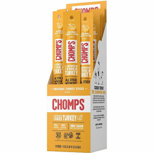 CHOMPS Chomplings Snack Sticks Gluten-free, No MSG, Preservative-free, Dairy-free, Low Sodium, Low Fat - Original Turkey - 1.15 oz - 24 / Pack