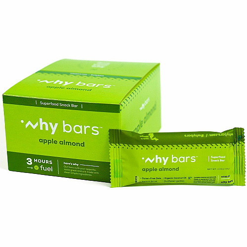 Why Bars Superfood Protein Snack Bars Gluten-free, Dairy-free, Soy-free, Non-GMO, Individually Wrapped - Apple Almond - 2.04 oz - 12 / Pack