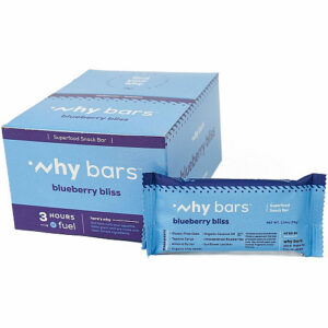 Why Bars Superfood Protein Snack Bars Gluten-free, Dairy-free, Soy-free, Non-GMO, Individually Wrapped - Blueberry Bliss - 2.04 oz - 12 / Pack