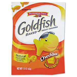 Pepperidge Farm Goldfish Crackers, Cheddar, Single-Serve Snack, 1.5oz Bag, 72/Carton