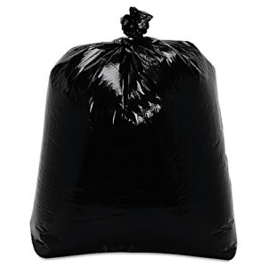 Trinity Plastics Low-Density Can Liners, 16 gal, 0.7 mil, 24" x 32", Black, Flat Pack, 500/Carton