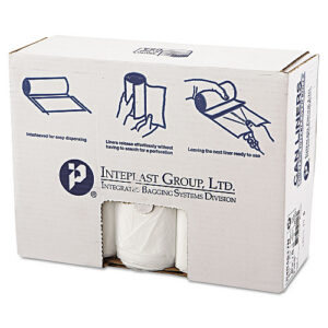 Inteplast Group High-Density Commercial Can Liners, 45 gal, 17 mic, 40" x 48", Clear, Interleaved Roll, 25 Bags/Roll, 10 Rolls/Carton