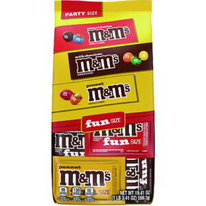M&M's M and M'S Milk Chocolate, Peanut and Peanut Butter Variety Pack Fun Size Chocolate Candy Assortment, 19.41 oz Bag