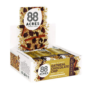 88 ACRES Warm 'N Chewy Gluten-Free Oatmeal/Chocolate Chip Seed and Oat Bar, 1.6 oz Bar, 9/Box