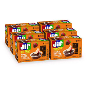Jif Chocolate Peanut Butter, Chocolate, 1.1 oz Cups, 8 Cups/Pack, 6 Packs/Carton