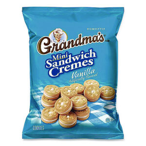 Grandma's Mini Vanilla Creme Sandwich Cookies, 2.12 oz Packet, 60/Carton