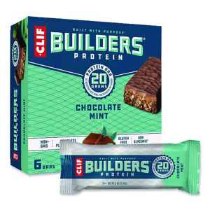 CLIF Bar Builders Protein Bar, Chocolate Mint, 2.4 oz Bar, 12 Bars/Box