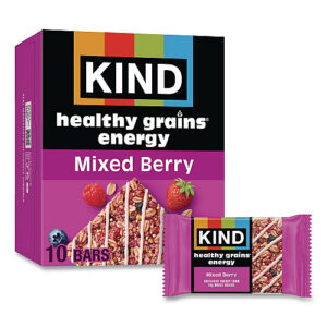 KIND Healthy Grains Energy Mixed Berry Bars, 1.4 oz Bar, 10/Box