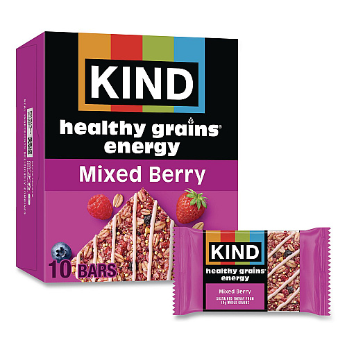 KIND Healthy Grains Energy Mixed Berry Bars, 1.4 oz Bar, 10/Box