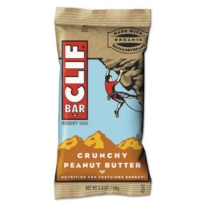 CLIF Bar Energy Bar, Crunchy Peanut Butter, 2.4 oz, 12/Box