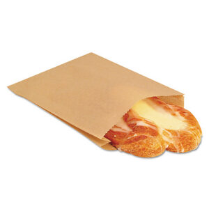 Bagcraft EcoCraft Grease-Resistant Sandwich Bags, 6.5" x 1" x 8", Natural, 2,000/Carton