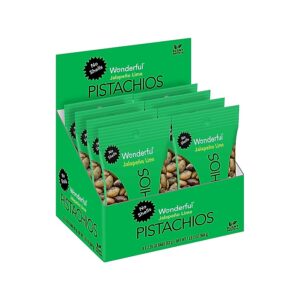Wonderful Pistachios Salted Jalapeno Lime, 2.25 oz., 8 Bags/Box