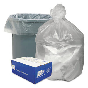 Good 'n Tuff Waste Can Liners, 30 gal, 8 mic, 30" x 36", Natural, 25 Bags/Roll, 20 Rolls/Carton