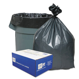Platinum Plus Can Liners, 30 gal, 1.35 mil, 30" x 36", Gray, 10 Bags/Roll, 10 Rolls/Carton