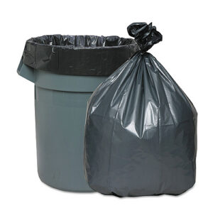 Platinum Plus Can Liners, 60 gal, 1.55 mil, 39" x 56", Gray, 5 Bags/Roll, 5 Rolls/Carton