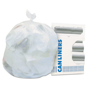Heritage High-Density Waste Can Liners, 33 gal, 16 mic, 33" x 40", Natural, 25 Bags/Roll, 10 Rolls/Carton