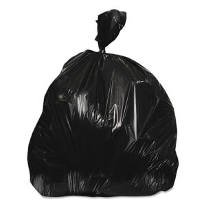 Heritage High-Density Waste Can Liners, 45 gal, 16 mic, 40" x 48", Black, 25 Bags/Roll, 10 Rolls/Carton