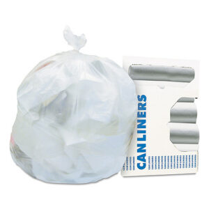 Heritage High-Density Waste Can Liners, 16 gal, 6 mic, 24" x 33", Natural, 50 Bags/Roll, 20 Rolls/Carton