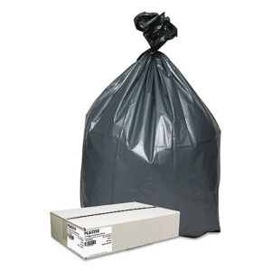 Platinum Plus Can Liners, 33 gal, 1.35 mil, 33" x 40", Gray, 10 Bags/Roll, 5 Rolls/Carton