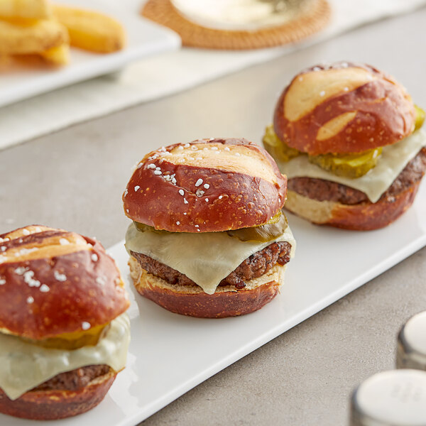 King's Hawaiian Frozen Sliced Pretzel Slider Rolls 1.2 oz. - 72/Case