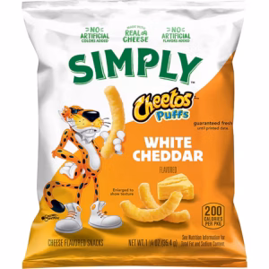 Simply White Cheddar Cheetos, 1.25 oz., 64 Bags/Carton