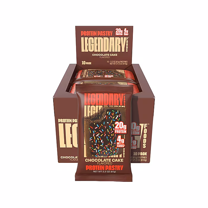 Legendary Foods Chocolate Cake Protein Pastry, 2.2 oz., 10/Box