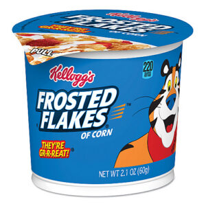 Kellogg's Breakfast Cereal, Frosted Flakes, Single-Serve 2.1 oz Cup, 6/Box