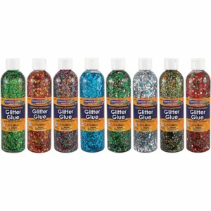 Creativity Street Classroom Size Glitter Chips, Assorted Colors, 8/Box