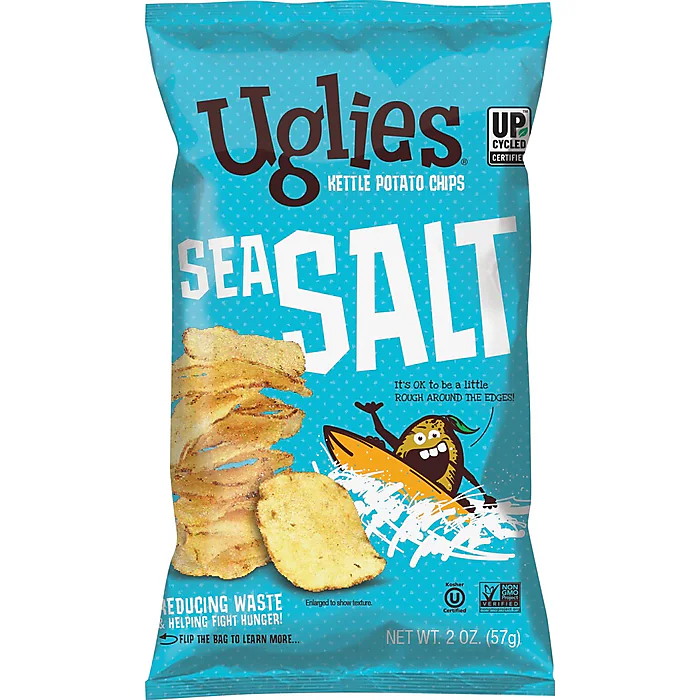 Uglies Gluten-Free Sea Salt Kettle Potato Chips, 2 oz., 24 Bags/Carton
