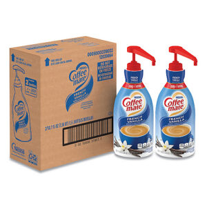 Coffee-mate Liquid Coffee Creamer, French Vanilla, 1.5 Liter Pump Bottle, 2/Carton