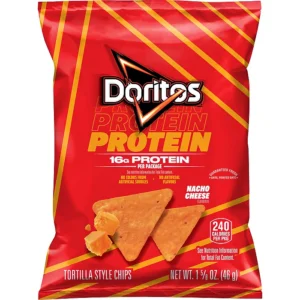 Doritos Nacho Cheese Protein Tortilla Style Chips, 1.625 oz., 24/Carton