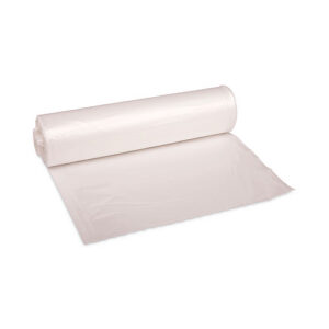 Boardwalk High-Density Can Liners, 45 gal, 13 mic, 40" x 46", Natural, Perforated Roll, 25 Bags/Roll, 10 Rolls/Carton