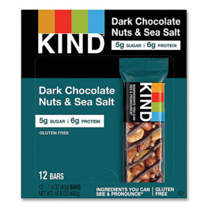 KIND Nuts and Spices Bar, Dark Chocolate Nuts and Sea Salt, 1.4 oz, 12/Box
