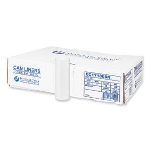 Inteplast Group High-Density Commercial Can Liners, 4 gal, 6 mic, 17" x 18", Clear, Perforated Roll, 50 Bags/Roll, 40 Rolls/Carton