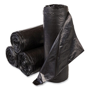 Inteplast Group High-Density Commercial Can Liner Value Pack, 60 gal, 19 mic, 38" x 58", Black, Interleaved Roll, 25 Bags/Roll, 6 Rolls/CT