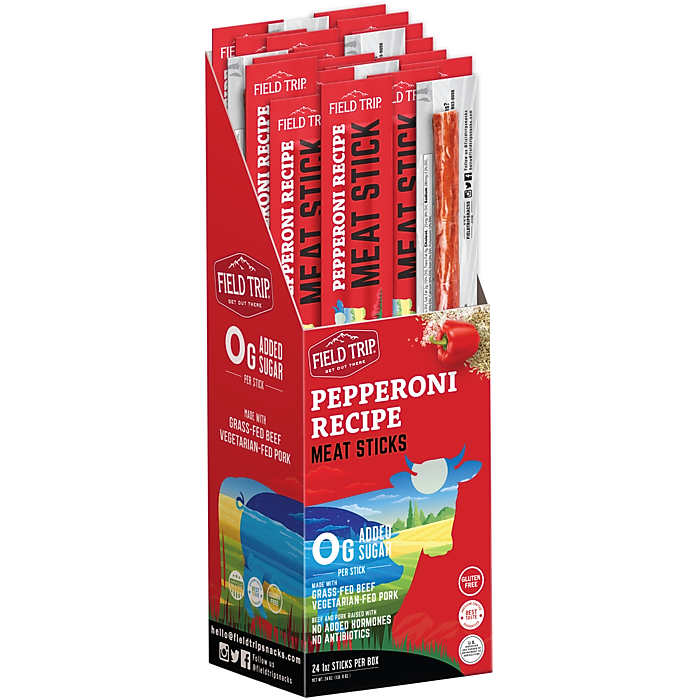 Field Trip Pepperoni Recipe Beef and Pork Meat Stick, 1 oz., 24/Box