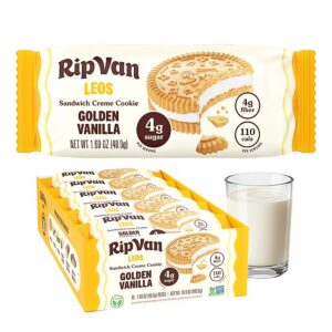 Rip Van Leos Golden Vanilla Sandwich Cookies, 1.69 oz., 10 Packs/Box