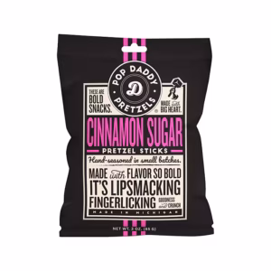 Pop Daddy Cinnamon Sugar Pretzels Sticks, 3 oz., 12 Bags/Carton