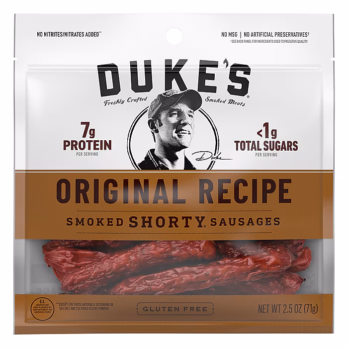 Duke's Original Smoked Shorty Sausages, 2.75 oz., 7 Bags/Carton