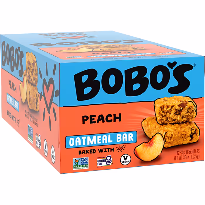 Bobo's Gluten-Free Peach Oat Bar, 36 oz., 12 Bars/Box