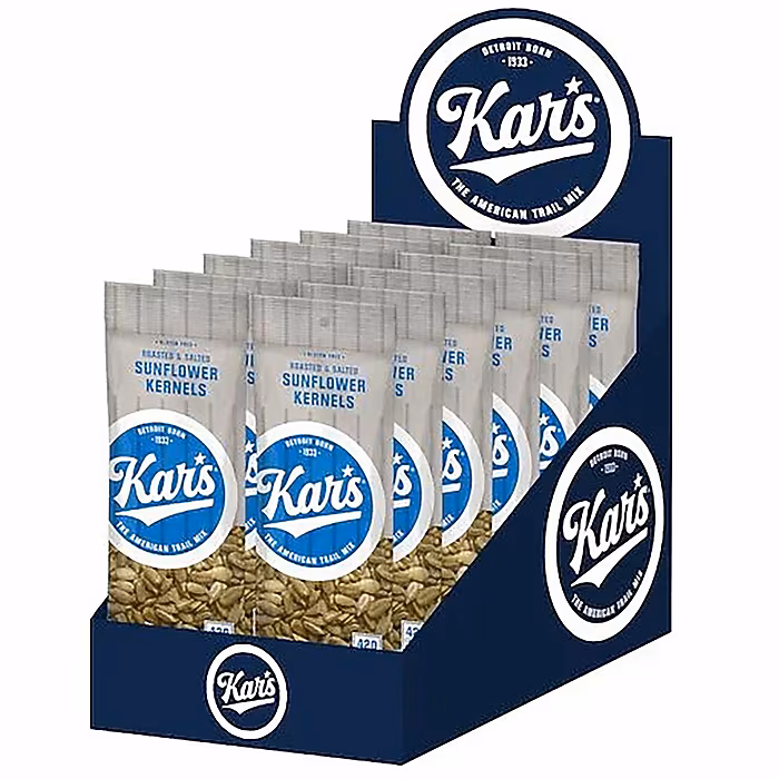 Kar's Roasted Salted Sunflower Kernels, 12 Bags/Box
