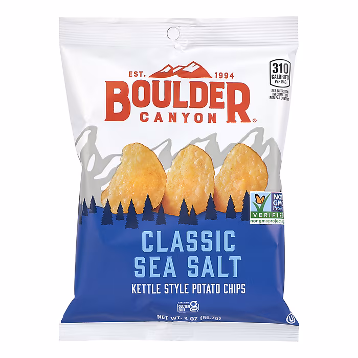 Boulder Canyon Gluten Free Classic Sea Salt Potato Chips, 2 oz., 8/Pack