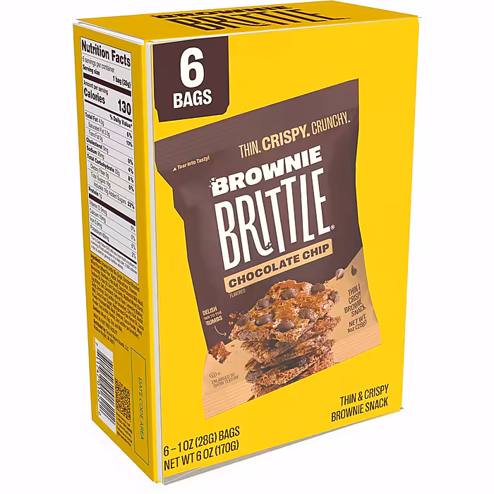 Brownie Brittle Chocolate Chip, 6 Packs/Box