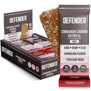 Defender Gluten Free Cinnamon Churro Oatmeal Nutrition Bar, 1.55 oz., 12 Bars/Box