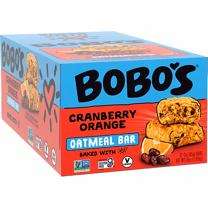 Bobo's Gluten-Free Cranberry Orange Oatmeal Bar, 36 oz., 12 Bars/Box