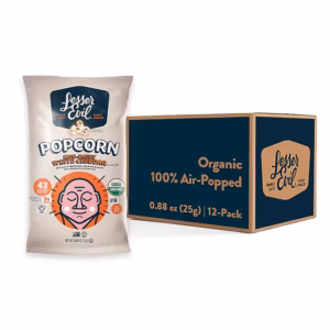 Lesser Evil Organic White Cheddar Popcorn, 0.88 oz., 12 Bags/Carton