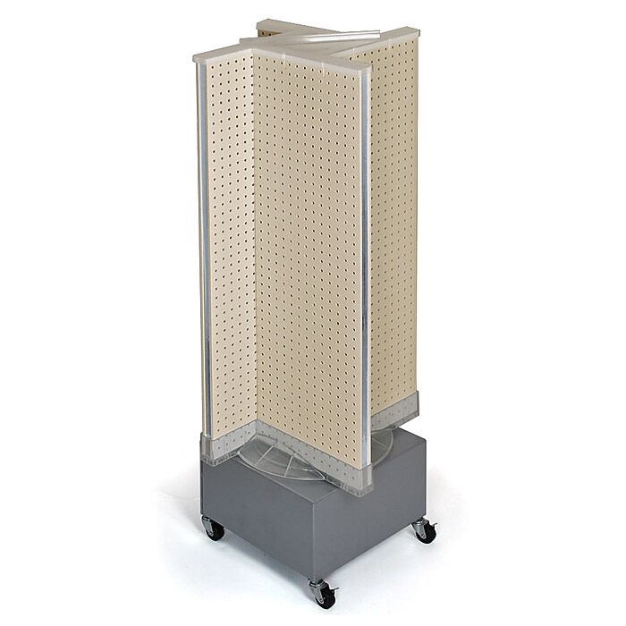 Azar Displays 13.5" x 54" Plastic Pegboard Floor Display Pinwheel Spinner Almond